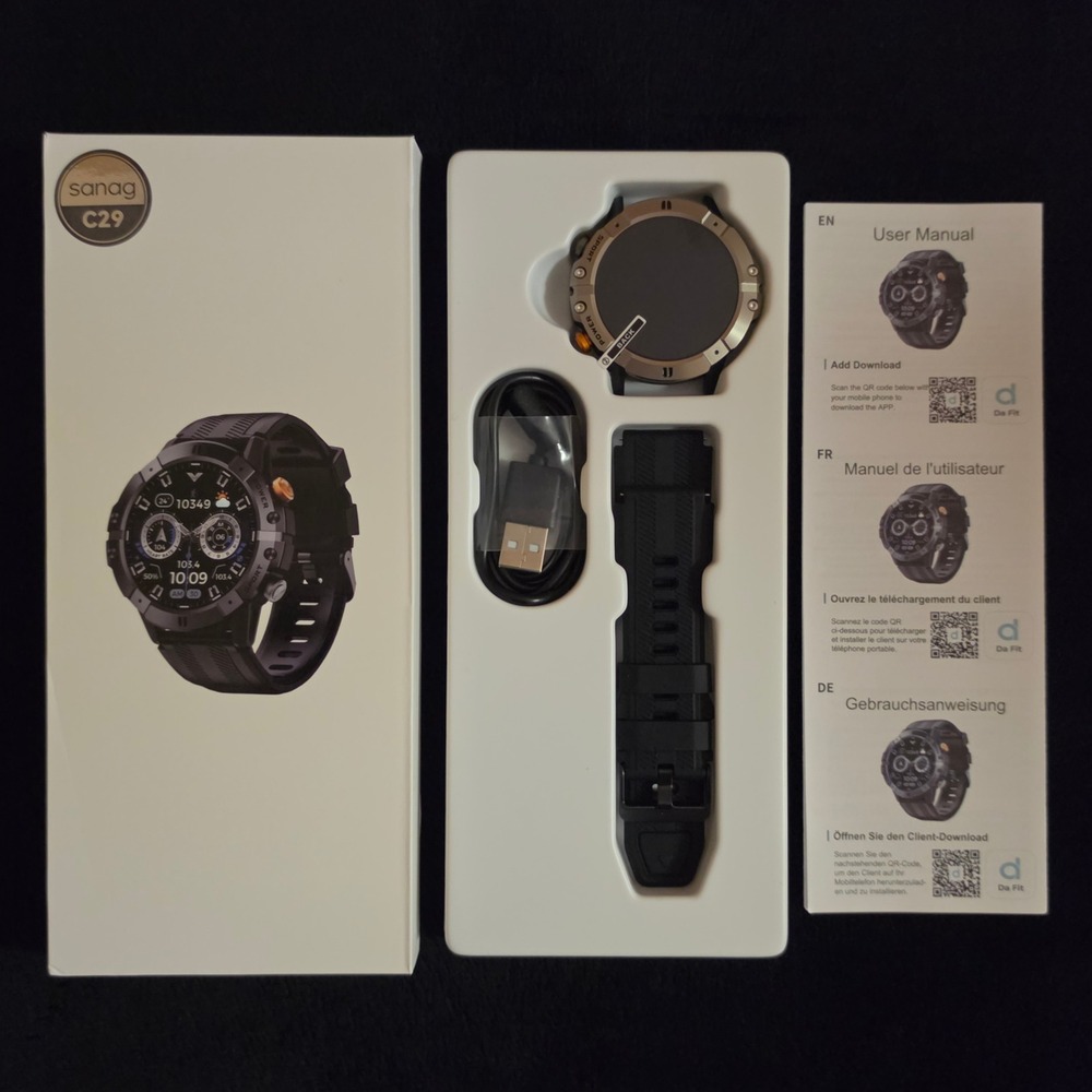Sanag C29 Smart Watch 1.52" Bluetooth Call Heart Rate Da Fit App Silver New